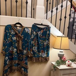 Floral Asymmetrical Dress with Leopard Accents